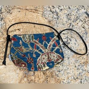 NWOT Kilim Arts Vintage blue floral embossed & embroidered purse | mini bag